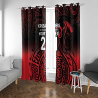 New Zealand Rugby Pacific Custom Window Curtain Whatumoana Maori Tribal Tattoo