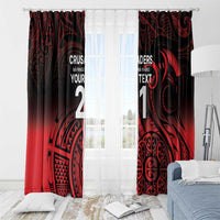 New Zealand Rugby Pacific Custom Window Curtain Whatumoana Maori Tribal Tattoo