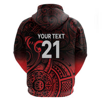 New Zealand Rugby Pacific Custom Zip Hoodie Whatumoana Maori Tribal Tattoo