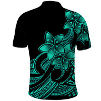Polynesian Pride Plumeria Flowers Polo Shirt Polynesian Tribal Aqua Vibe LT9 - Polynesian Pride