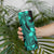 Polynesian Tribal Plumeria Flowers Skinny Tumbler Aqua Vibe