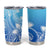 Polynesian Tribal Plumeria Flowers Tumbler Cup Gradient Blue Vibe