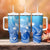 Polynesian Tribal Plumeria Flowers Tumbler With Handle Gradient Blue Vibe