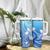 Polynesian Tribal Plumeria Flowers Tumbler With Handle Gradient Blue Vibe