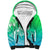 Polynesian Pride Plumeria Flowers Sherpa Hoodie Polynesian Tribal Gradient Green LT9 Unisex Green - Polynesian Pride