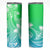 Polynesian Tribal Plumeria Flowers Skinny Tumbler Gradient Green Vibe