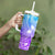 Polynesian Tribal Plumeria Flowers Tumbler With Handle Gradient Purple Vibe