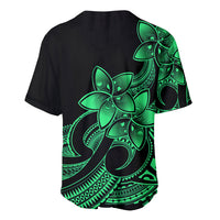 Polynesian Pride Plumeria Flowers Baseball Jersey Polynesian Tribal Green Vibe LT9 - Polynesian Pride
