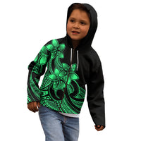 Polynesian Pride Plumeria Flowers Kid Hoodie Polynesian Tribal Green Vibe LT9 - Polynesian Pride