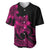 Polynesian Pride Plumeria Flowers Baseball Jersey Polynesian Tribal Pink Vibe LT9 Pink - Polynesian Pride