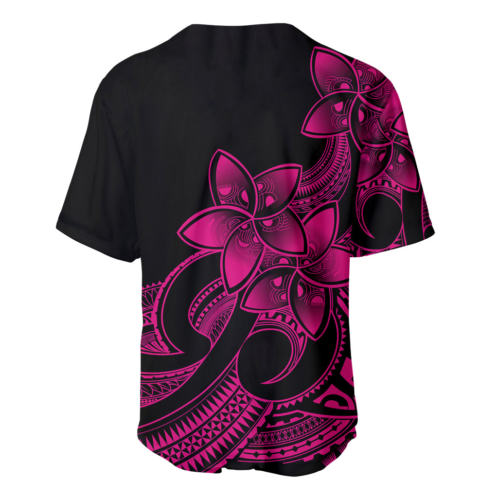 Polynesian Pride Plumeria Flowers Baseball Jersey Polynesian Tribal Pink Vibe LT9 - Polynesian Pride