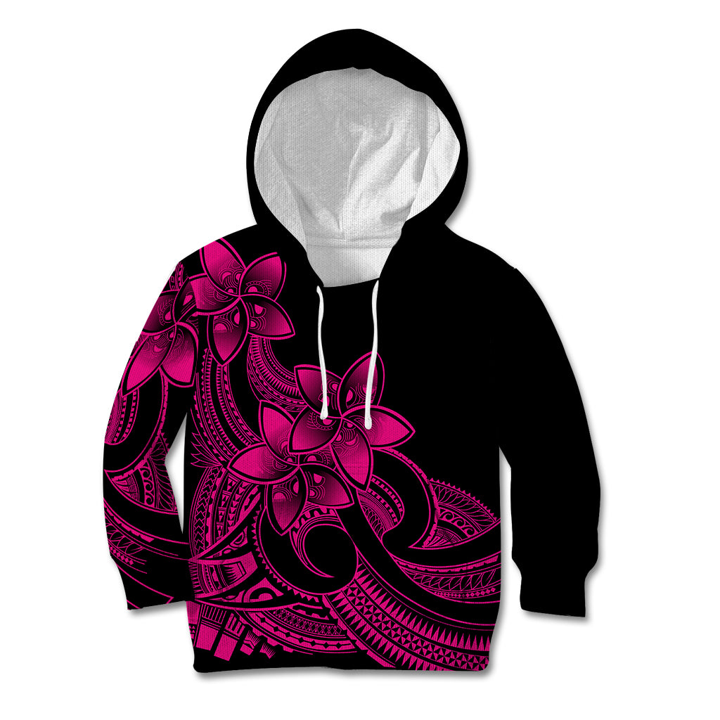 Polynesian Pride Plumeria Flowers Kid Hoodie Polynesian Tribal Pink Vibe LT9 Hoodie Pink - Polynesian Pride