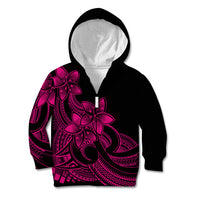 Polynesian Pride Plumeria Flowers Kid Hoodie Polynesian Tribal Pink Vibe LT9 Zip Hoodie Pink - Polynesian Pride