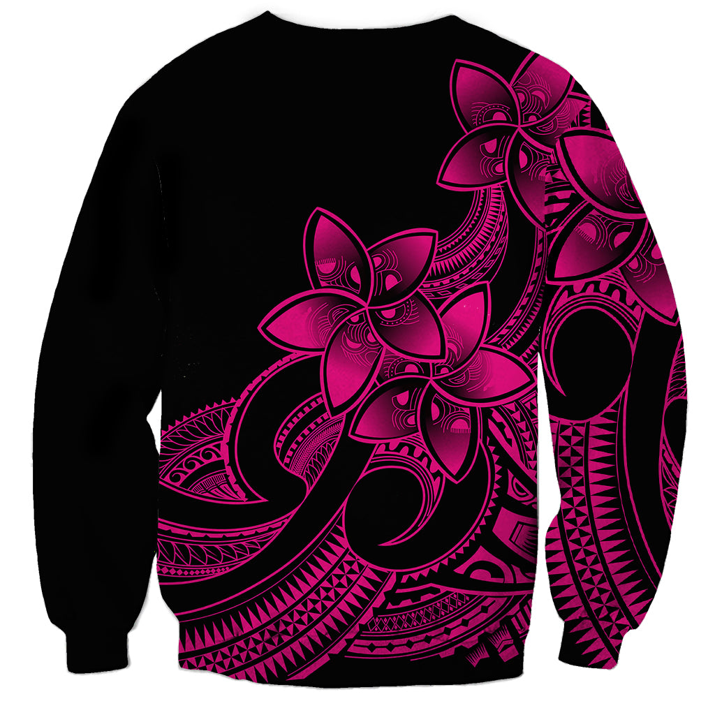 Polynesian Pride Plumeria Flowers Sweatshirt Polynesian Tribal Pink Vibe LT9 - Polynesian Pride