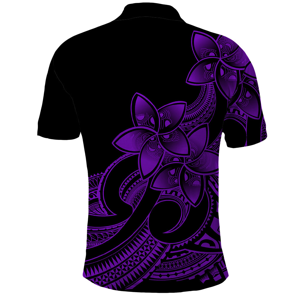 Polynesian Pride Plumeria Flowers Polo Shirt Polynesian Tribal Purple Vibe LT9 - Polynesian Pride
