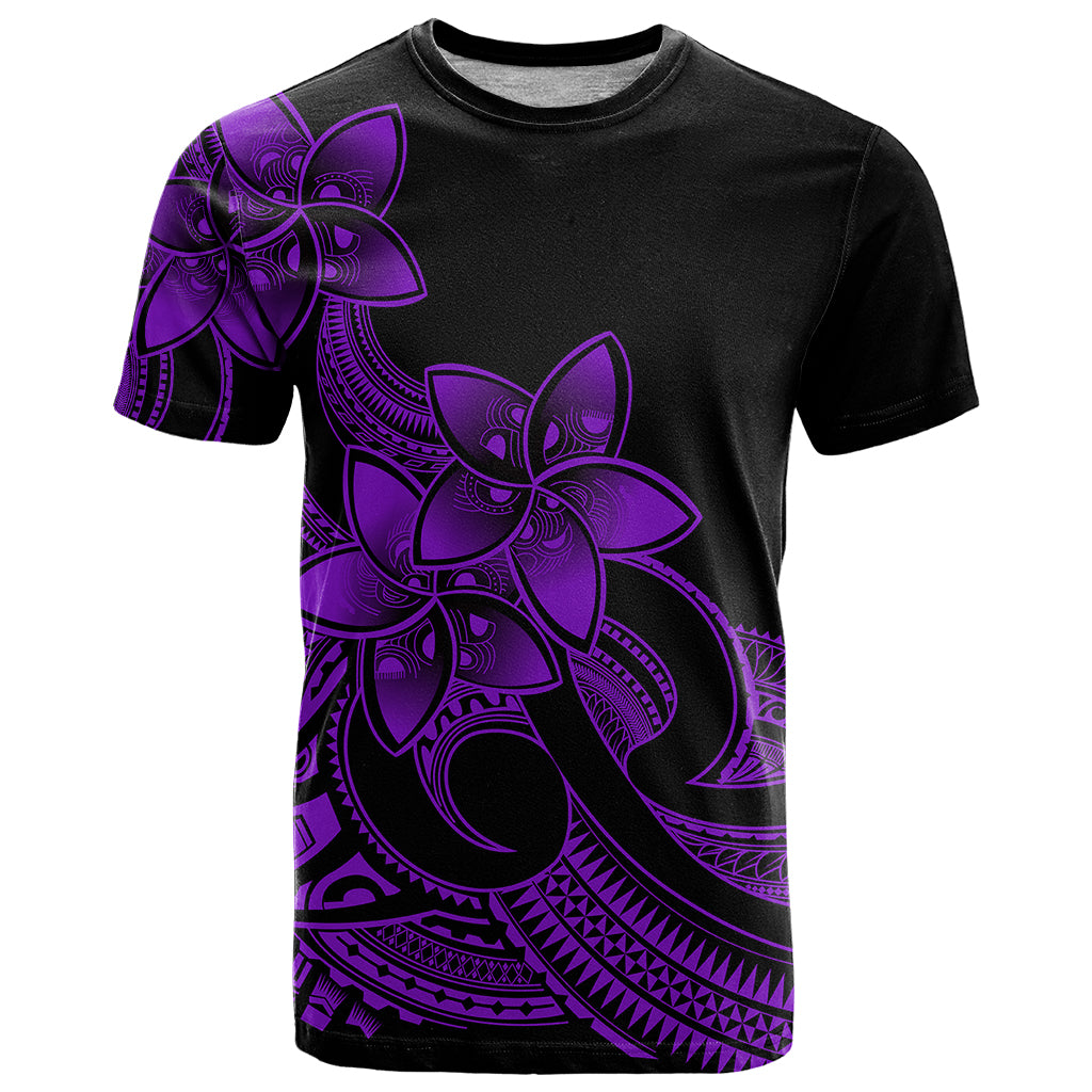 Polynesian Pride Plumeria Flowers T Shirt Polynesian Tribal Purple Vibe LT9 Purple - Polynesian Pride