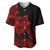 Polynesian Pride Plumeria Flowers Baseball Jersey Polynesian Tribal Red Vibe LT9 Red - Polynesian Pride