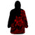 Polynesian Pride Plumeria Flowers Wearable Blanket Hoodie Polynesian Tribal Red Vibe LT9 - Polynesian Pride