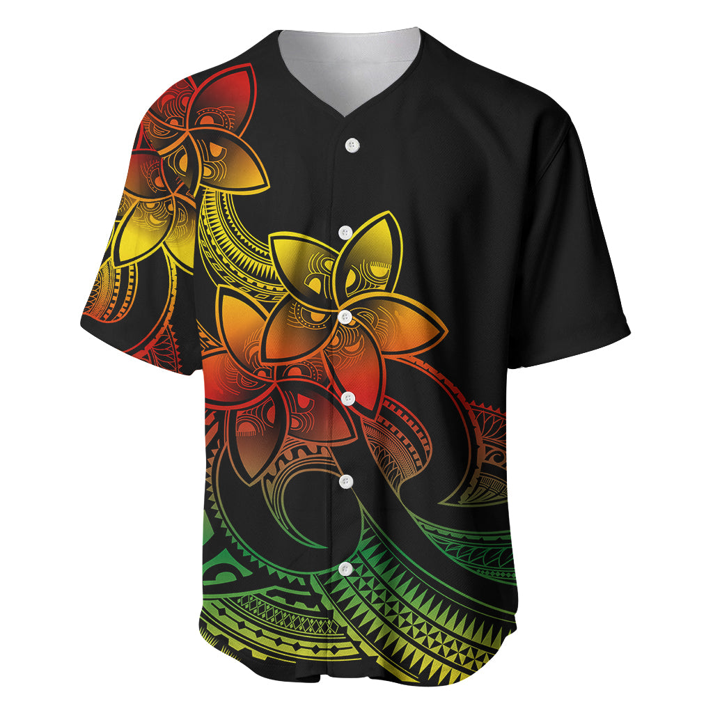 Polynesian Pride Plumeria Flowers Baseball Jersey Polynesian Tribal Reggae Vibe LT9 Reggae - Polynesian Pride