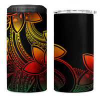 Polynesian Tribal Plumeria Flowers 4 in 1 Can Cooler Tumbler Reggae Vibe