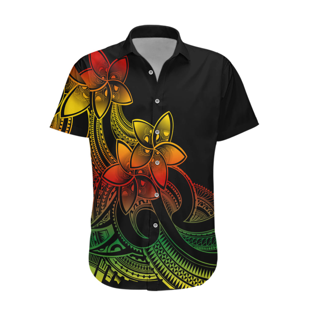 Polynesian Pride Plumeria Flowers Hawaiian Shirt Polynesian Tribal Reggae Vibe LT9 Reggae - Polynesian Pride