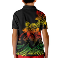 Polynesian Pride Plumeria Flowers Kid Polo Shirt Polynesian Tribal Reggae Vibe LT9 - Polynesian Pride