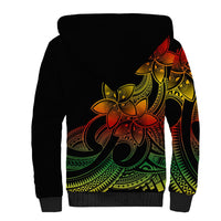 Polynesian Pride Plumeria Flowers Sherpa Hoodie Polynesian Tribal Reggae Vibe LT9 - Polynesian Pride
