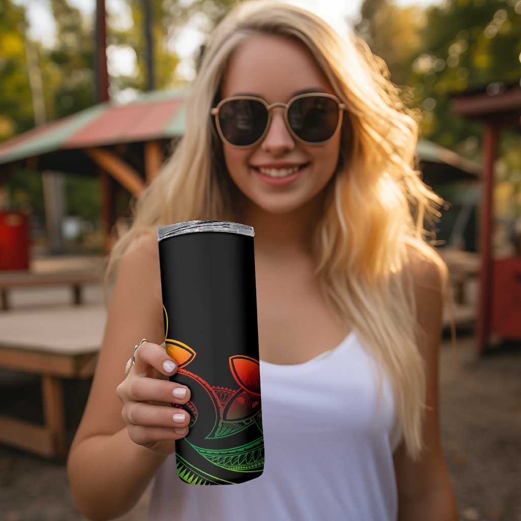 Polynesian Tribal Plumeria Flowers Skinny Tumbler Reggae Vibe LT9 - Polynesian Pride