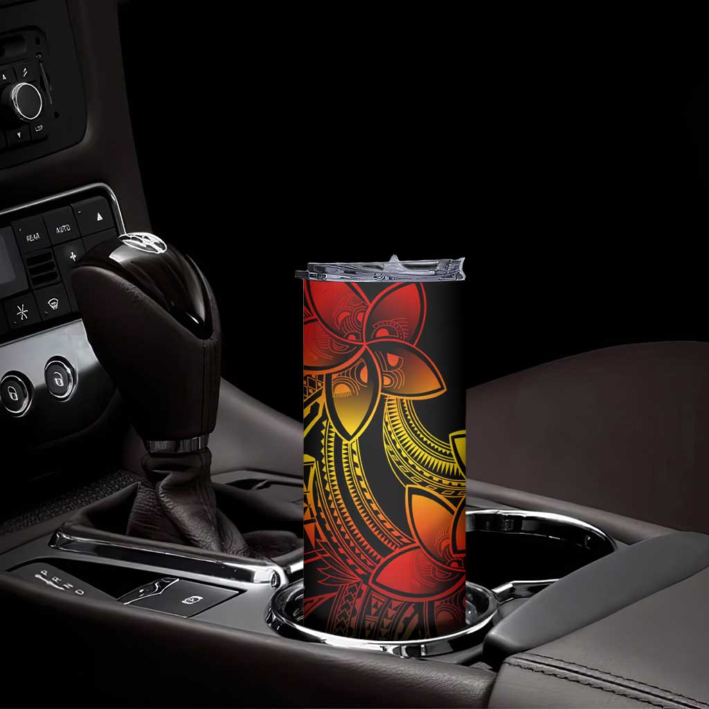 Polynesian Tribal Plumeria Flowers Skinny Tumbler Reggae Vibe LT9 - Polynesian Pride