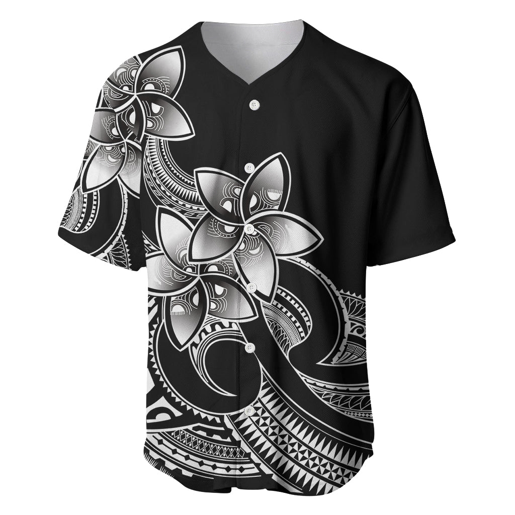 Polynesian Pride Plumeria Flowers Baseball Jersey Polynesian Tribal White Vibe LT9 White - Polynesian Pride