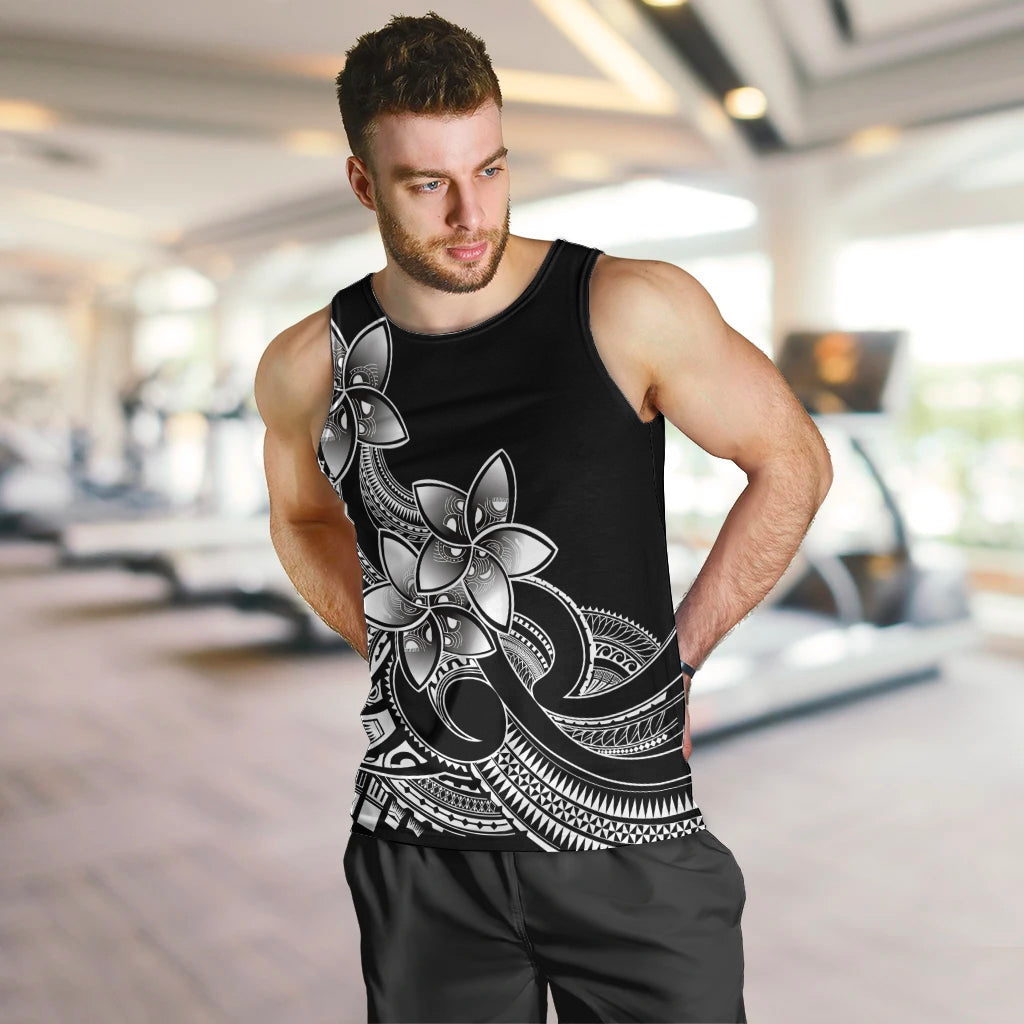 Polynesian Pride Plumeria Flowers Men Tank Top Polynesian Tribal White Vibe LT9 - Polynesian Pride