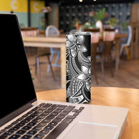 Polynesian Tribal Plumeria Flowers Skinny Tumbler Black Vibe LT9 - Polynesian Pride