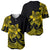 Polynesian Pride Plumeria Flowers Baseball Jersey Polynesian Tribal Yellow Vibe LT9 - Polynesian Pride