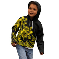 Polynesian Pride Plumeria Flowers Kid Hoodie Polynesian Tribal Yellow Vibe LT9 - Polynesian Pride