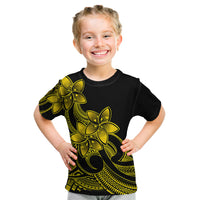 Polynesian Pride Plumeria Flowers Kid T Shirt Polynesian Tribal Yellow Vibe LT9 Yellow - Polynesian Pride