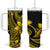 Polynesian Tribal Plumeria Flowers Tumbler With Handle Yellow Vibe