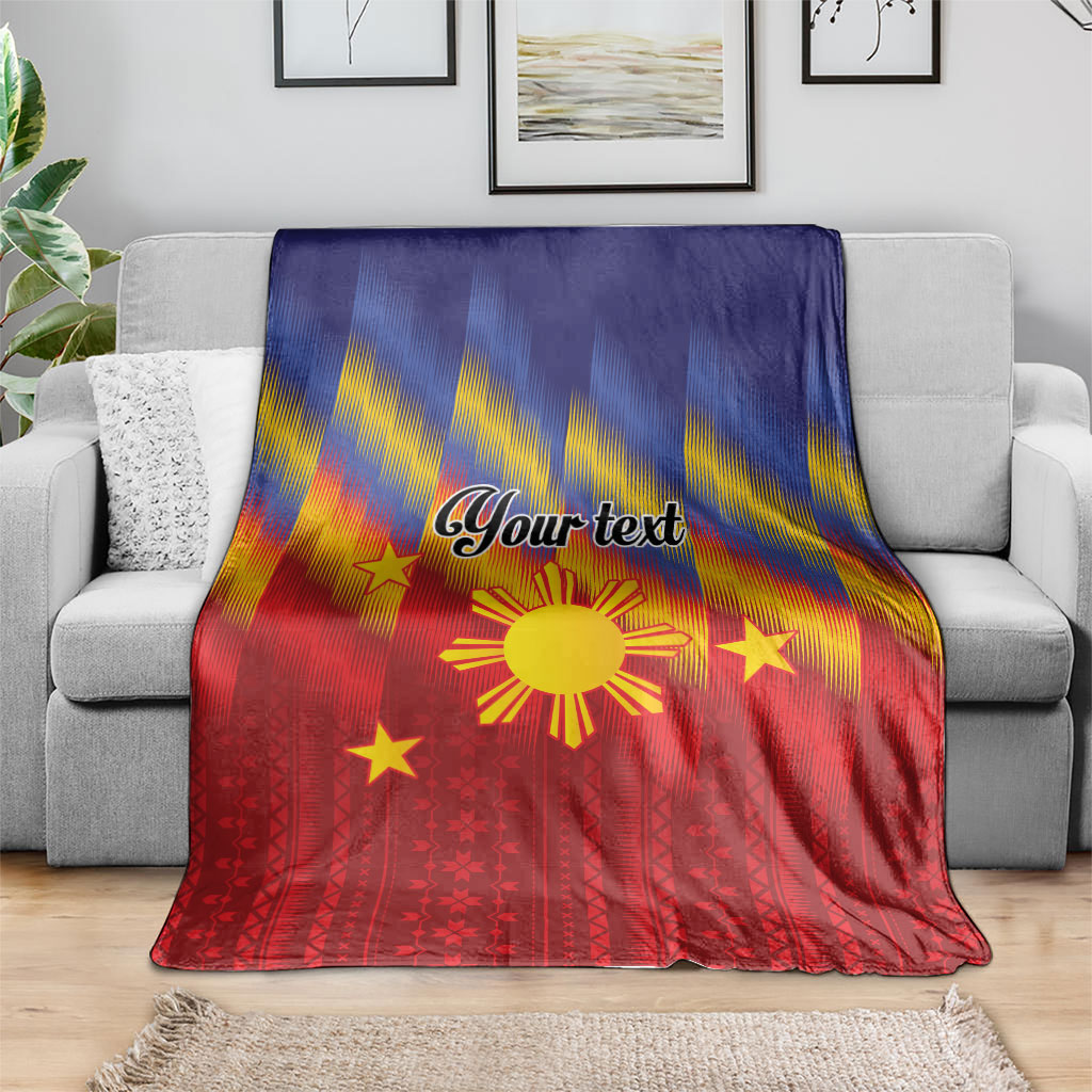 Personalized Philippines Eight Rays Sun Blanket Traditional Filipino Igorot Pattern Motif