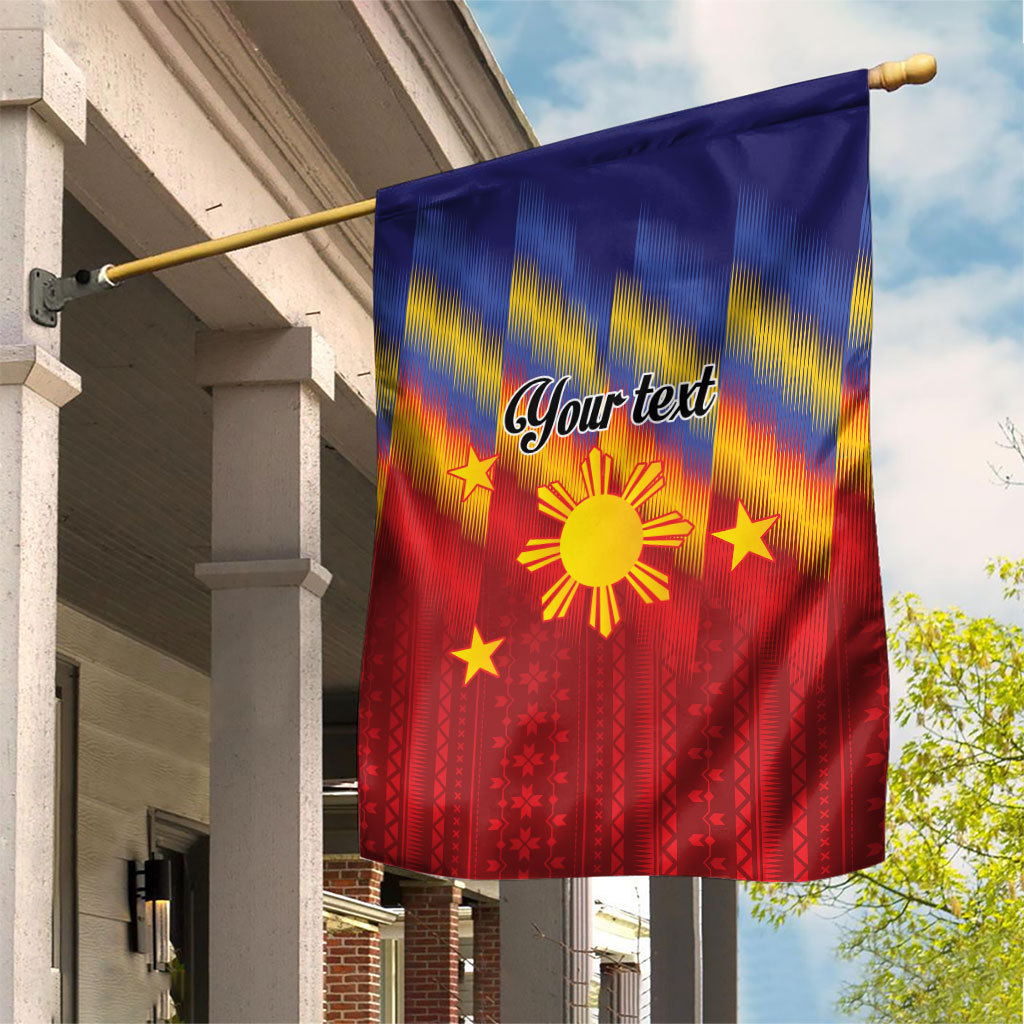 Personalized Philippines Eight Rays Sun Garden Flag Traditional Filipino Igorot Pattern Motif