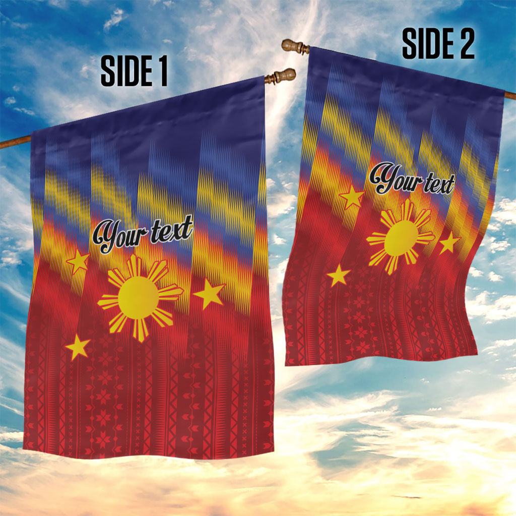 Personalized Philippines Eight Rays Sun Garden Flag Traditional Filipino Igorot Pattern Motif