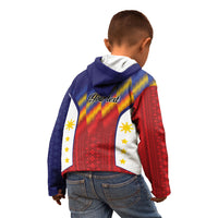 Personalized Philippines Eight Rays Sun Kid Hoodie Traditional Filipino Igorot Pattern Motif