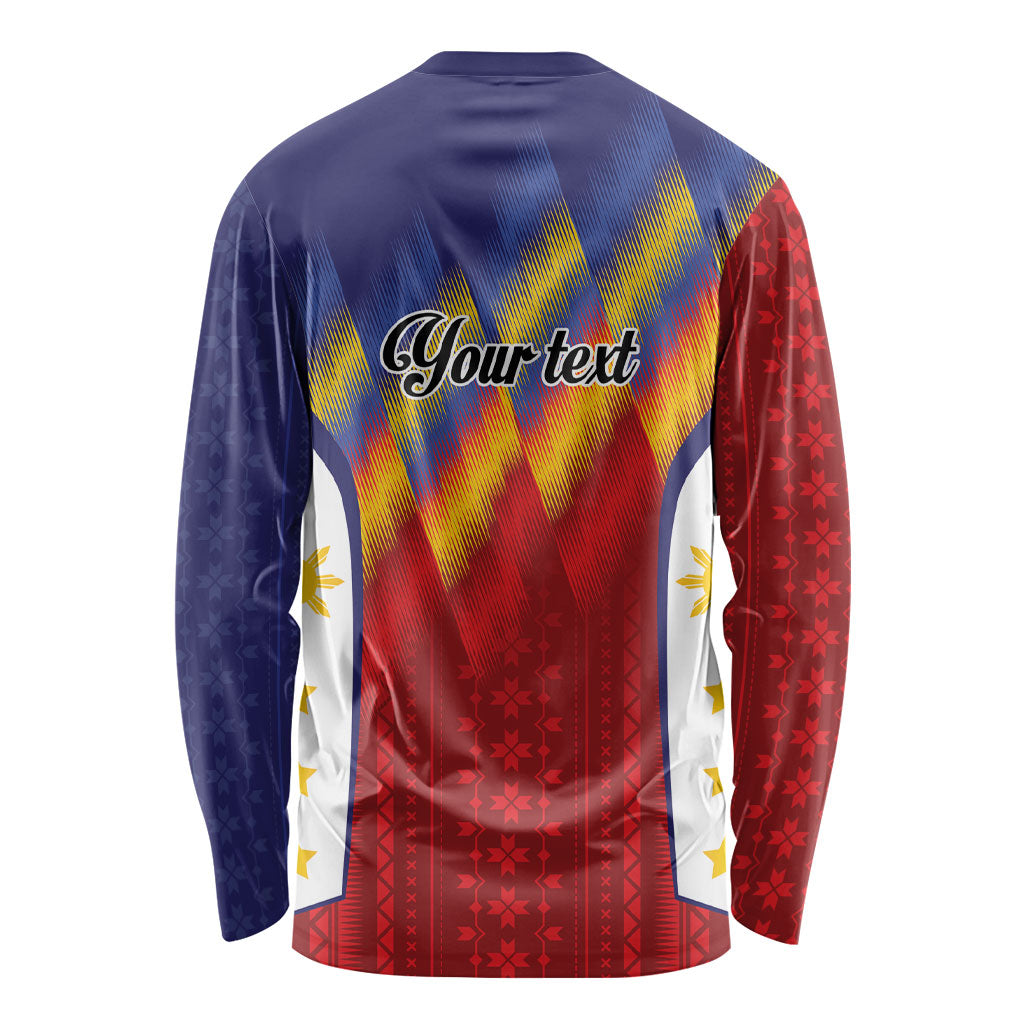 Personalized Philippines Eight Rays Sun Long Sleeve Shirt Traditional Filipino Igorot Pattern Motif