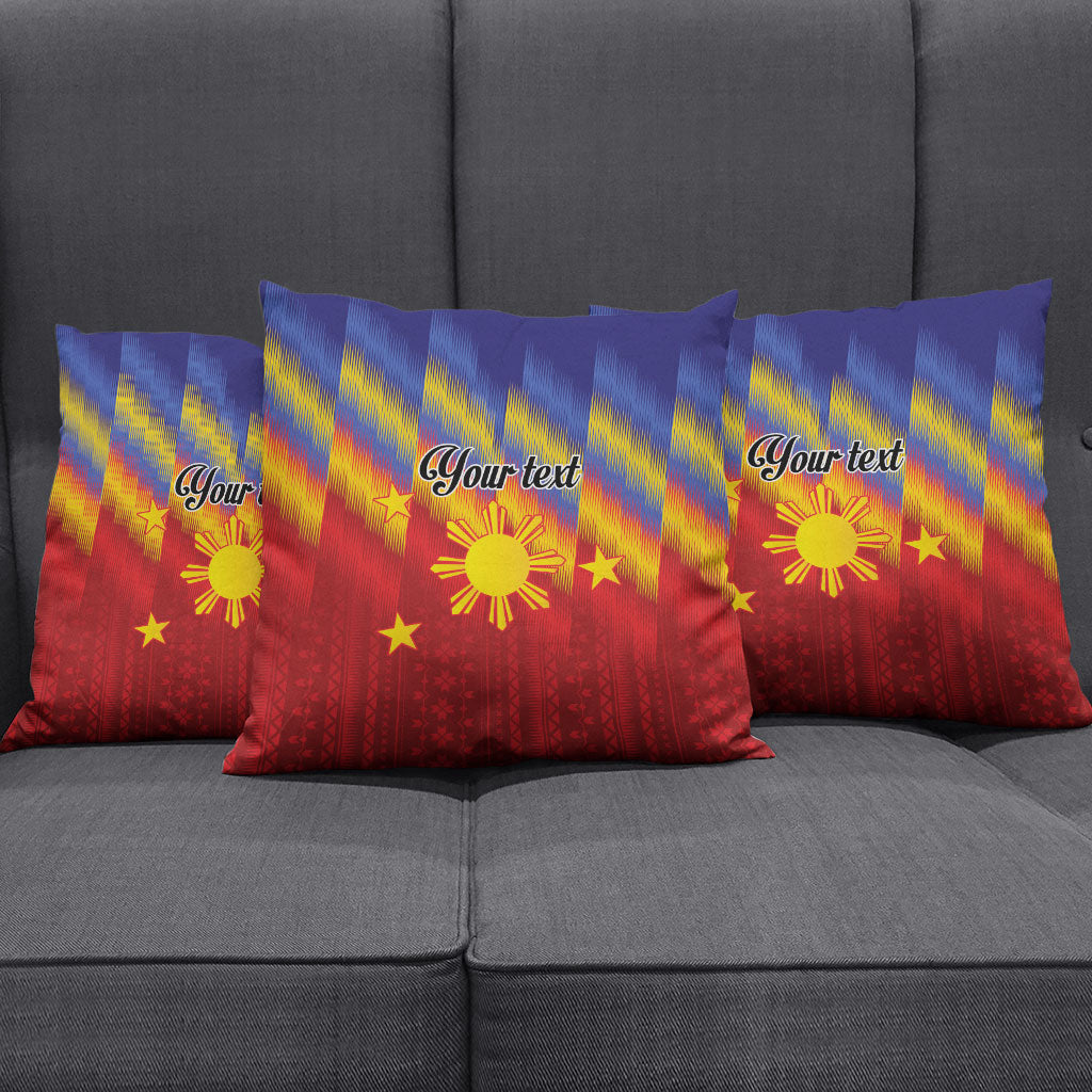 Personalized Philippines Eight Rays Sun Pillow Cover Traditional Filipino Igorot Pattern Motif