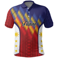 Personalized Philippines Eight Rays Sun Polo Shirt Traditional Filipino Igorot Pattern Motif