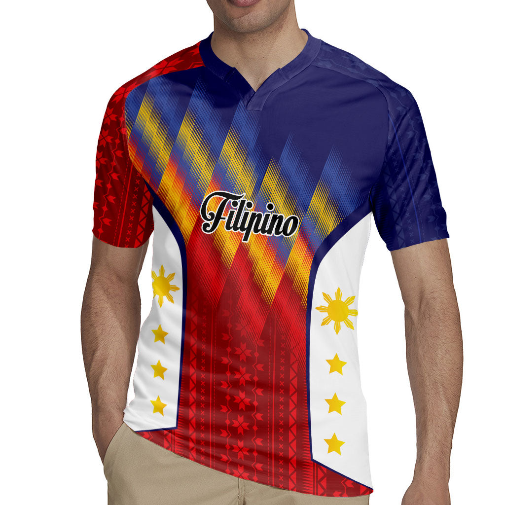 Personalized Philippines Eight Rays Sun Rugby Jersey Traditional Filipino Igorot Pattern Motif