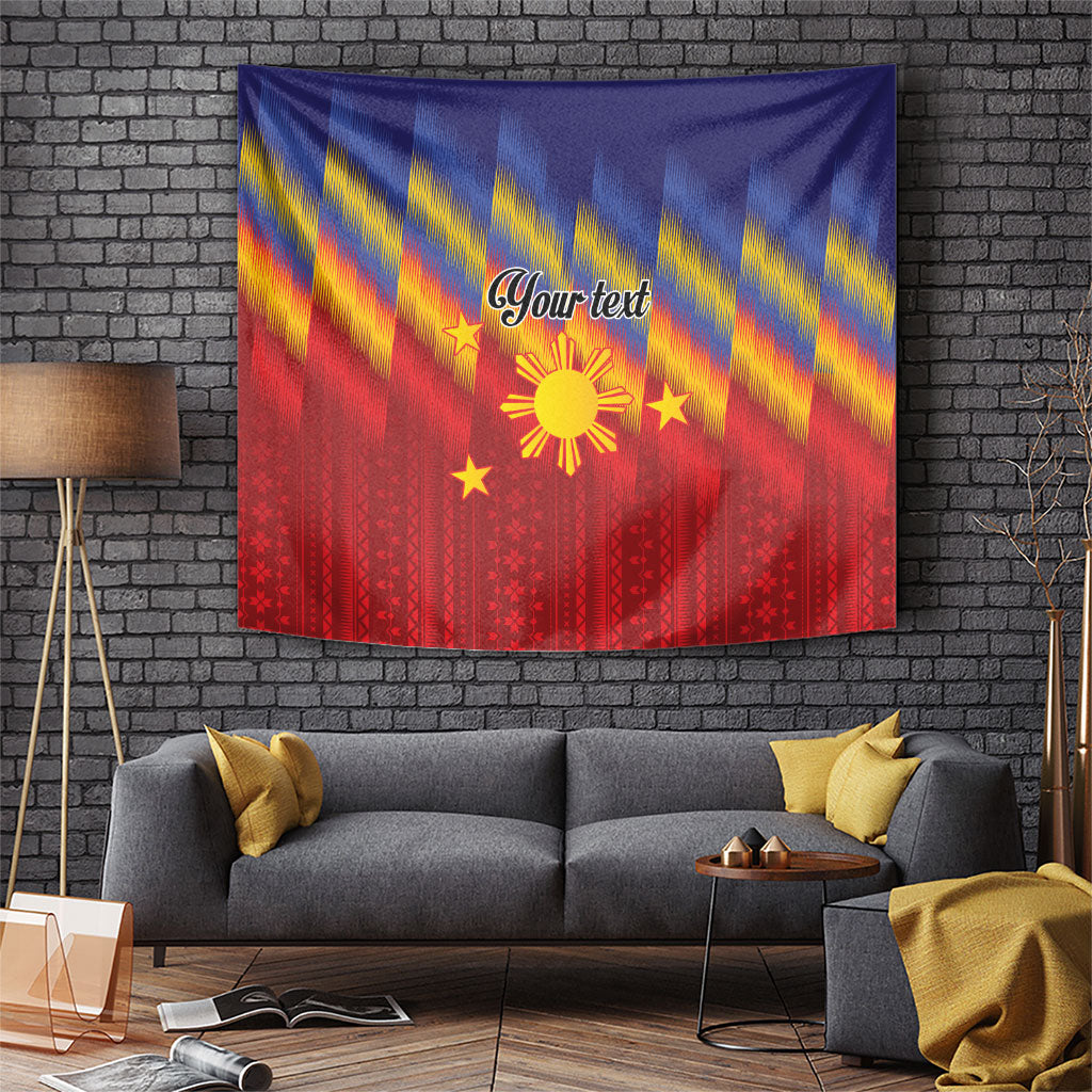 Personalized Philippines Eight Rays Sun Tapestry Traditional Filipino Igorot Pattern Motif