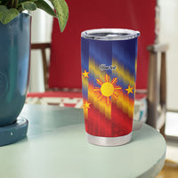 Personalized Philippines Eight Rays Sun Tumbler Cup Traditional Filipino Igorot Pattern Motif