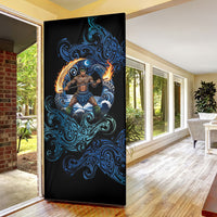 Samoa Siva Afi Door Cover Fireknife Fire Dance Pacific Tribal Motif