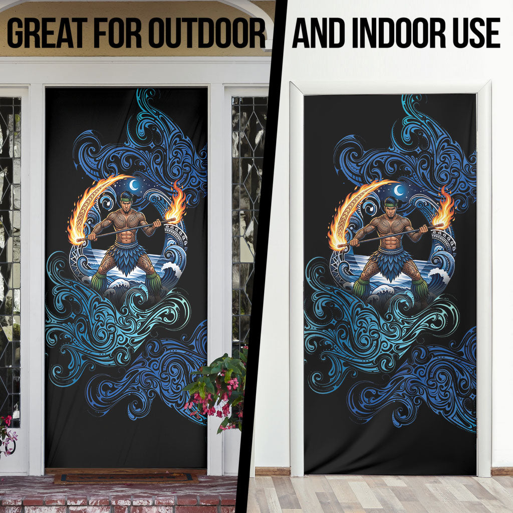 Samoa Siva Afi Door Cover Fireknife Fire Dance Pacific Tribal Motif