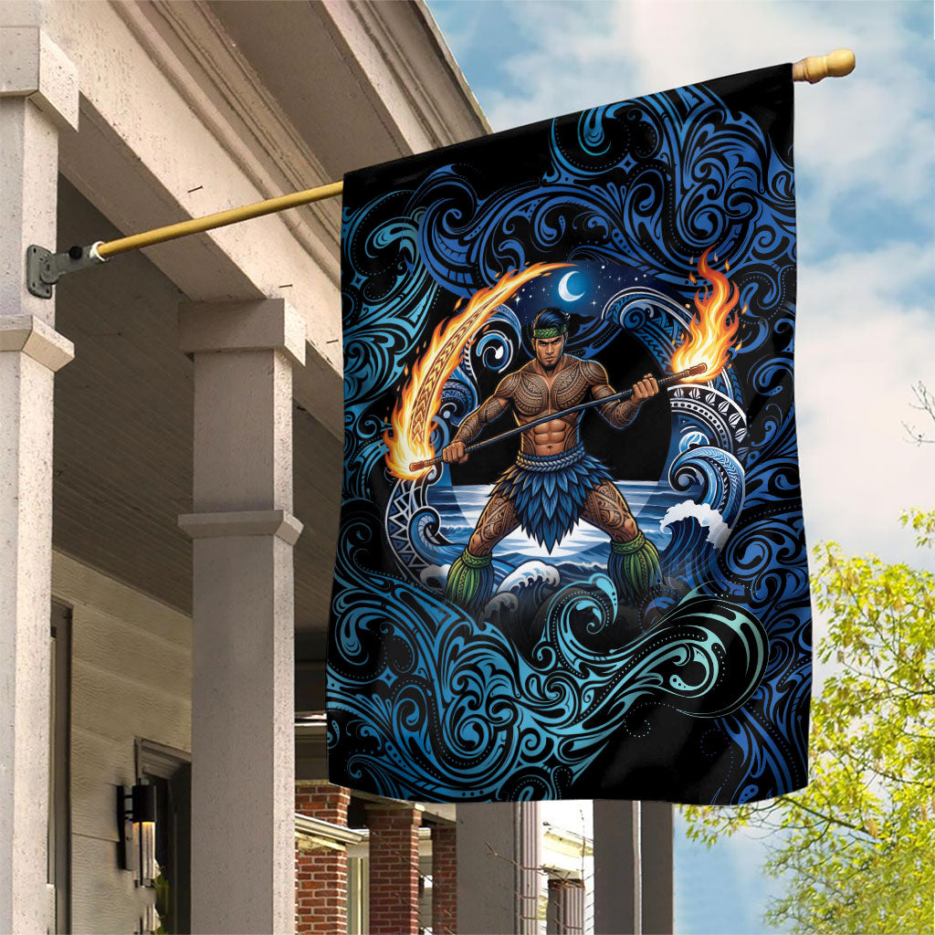 Samoa Siva Afi Garden Flag Fireknife Fire Dance Pacific Tribal Motif