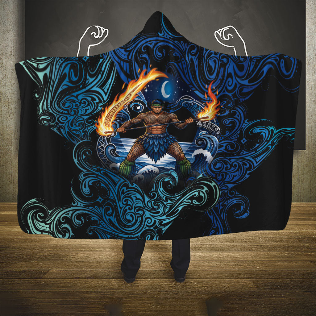 Samoa Siva Afi Hooded Blanket Fireknife Fire Dance Pacific Tribal Motif